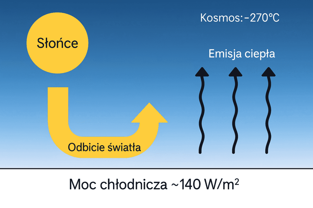 Technologia chłodzenia radiacyjnego opiera się o wysokie odbicie i emisję ciepła