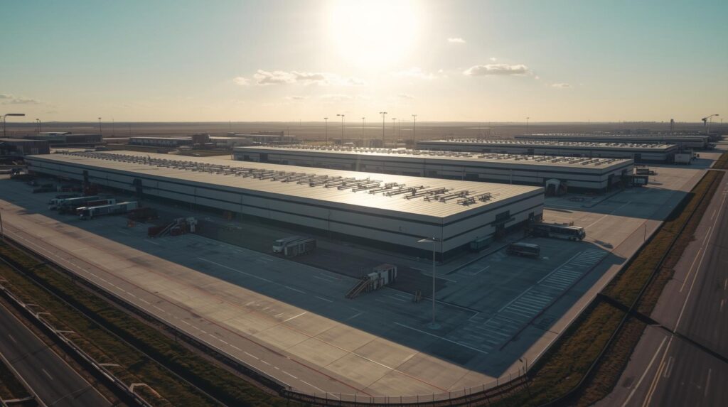 Zimny dach zastosowany na powierzchni magazynu